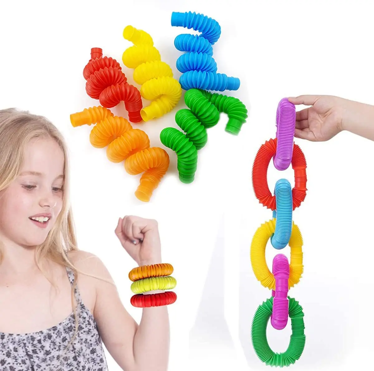 
2021 wholesale amazon top sell autism toys fidget sensory toys pop tubes 