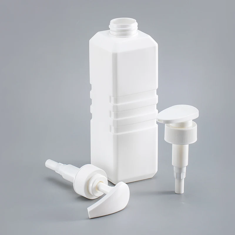 500ml square with push pump head shampoo body wash liquid packaging container empty plastic bottle