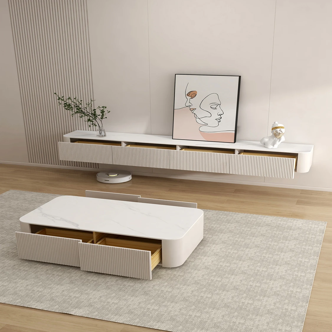 Home Office Furniture Living Room Cabinets Tv Stands Modern Wholesale Tv Cabinet Table With Storage Rack Wooden Console Wall