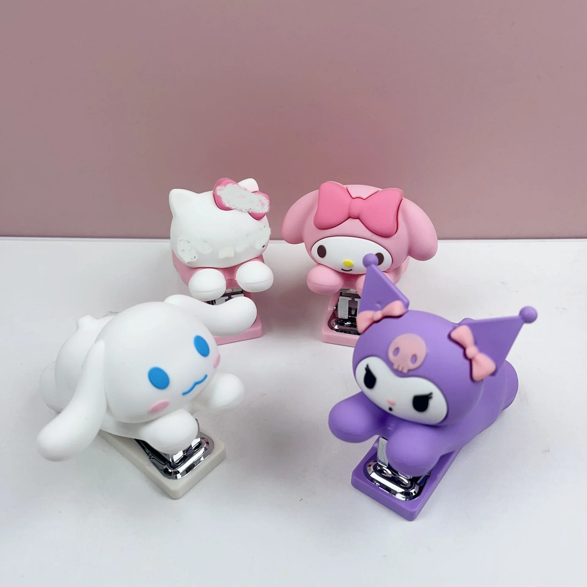 DHF Sanrioed Stapler Staple Kawaii Stationery Students Office Binding Tools Kuromi Cinnamoroll My Melody Kids Girls Gift