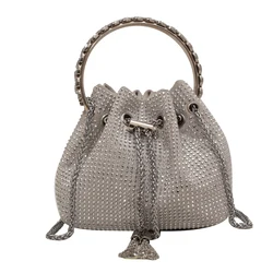 Yiwu Suka Ready to ship Women Crystal Rhinestone Handbags Party Prom Diamond Evening Bags Clutches Shoulder Bucket Bags