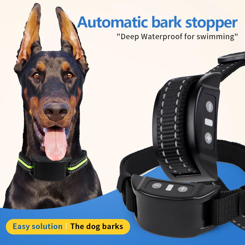 High Quality Electric Anti Barking Device Dog Training Collar Adjustable Ultrasonic No Barking Tone Shock Tool