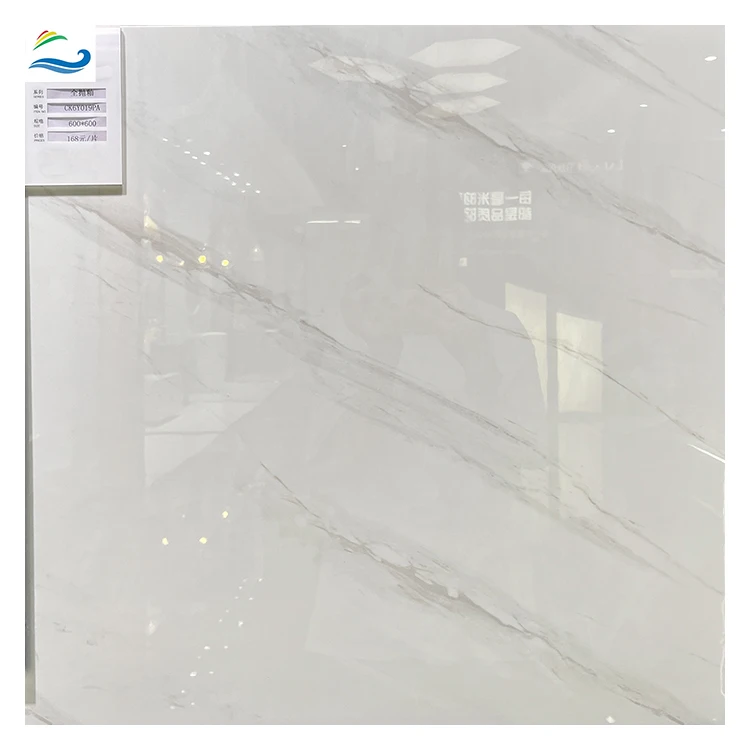 Carrara  White Marble Floor Tiles  Metallic AAA Acid Surface Interior Wear Firebrick Glossy Surface Glazed Polished Porcelain