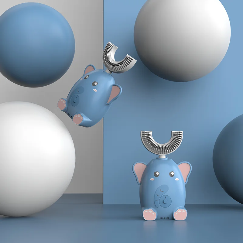 AIWO Cute Cartoon Design 100% Full Inspection Kinderzahnburste U Shape Sonic Kids Toothbrush Electrical