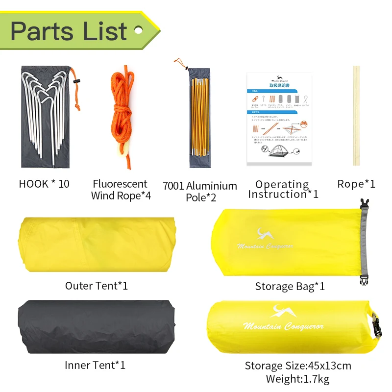 Ultralight Camping Tent Aluminium Pole Outdoor Family Tent Hiking Yurt Double Layer Professional Waterproof Single Tent 1 Person