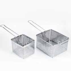 Hotel Kitchen Equipment Non-stick Rectangle Commercial Iron Fryer Basket French Fries Wire Mesh Deep Fry Basket