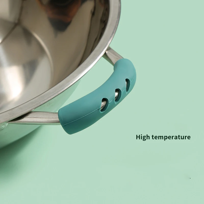 Multicolor Silicone Removable Steamer Tool Non-Slip Hot Resistant Pot Handle Cover