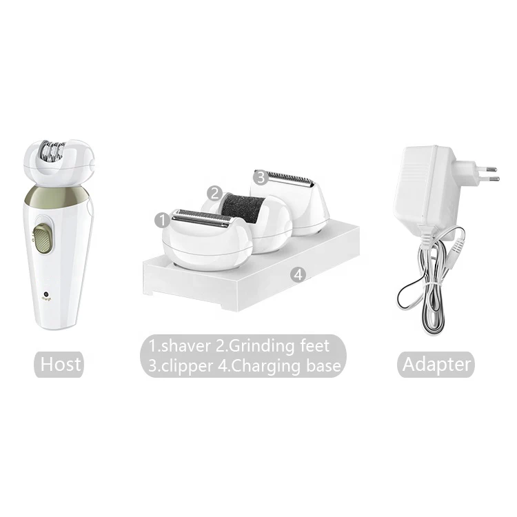 Hot Sell Women Hair Removal 4 in 1 Rechargeable Body Bikini Hair Trimmer Lady Electric Epilator Shaver Machine