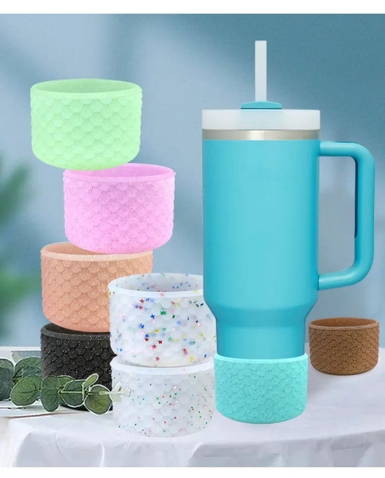 40/30/20 oz Mermaid Silicone Boot For Cup Tumbler Bottom Protector Sleeve For Cup Accessories Silicone Boot Sleeve Cover W24-780