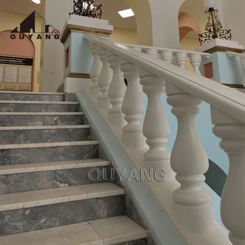 QUYANG Villa роскошное украшение для помещений Наружные лестницы из натурального камня перила балюстрады мраморные балкона