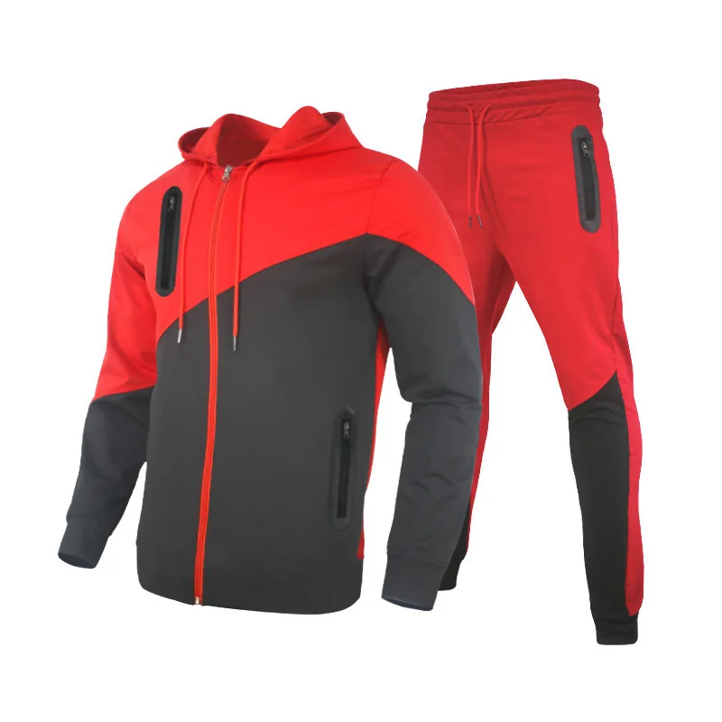 OEM Custom Design  Zipper Jacket Gym Pant Blank Sweatsuit Jogging sportswear Men  hooded Tracksuits