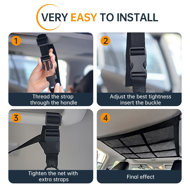 Модерненный Автомобильный потолочный грузовой сетчатый карман 90*65 см автомобильный Органайзер на крышу для хранения автомобиля Регулируемый для фургона внедорожника