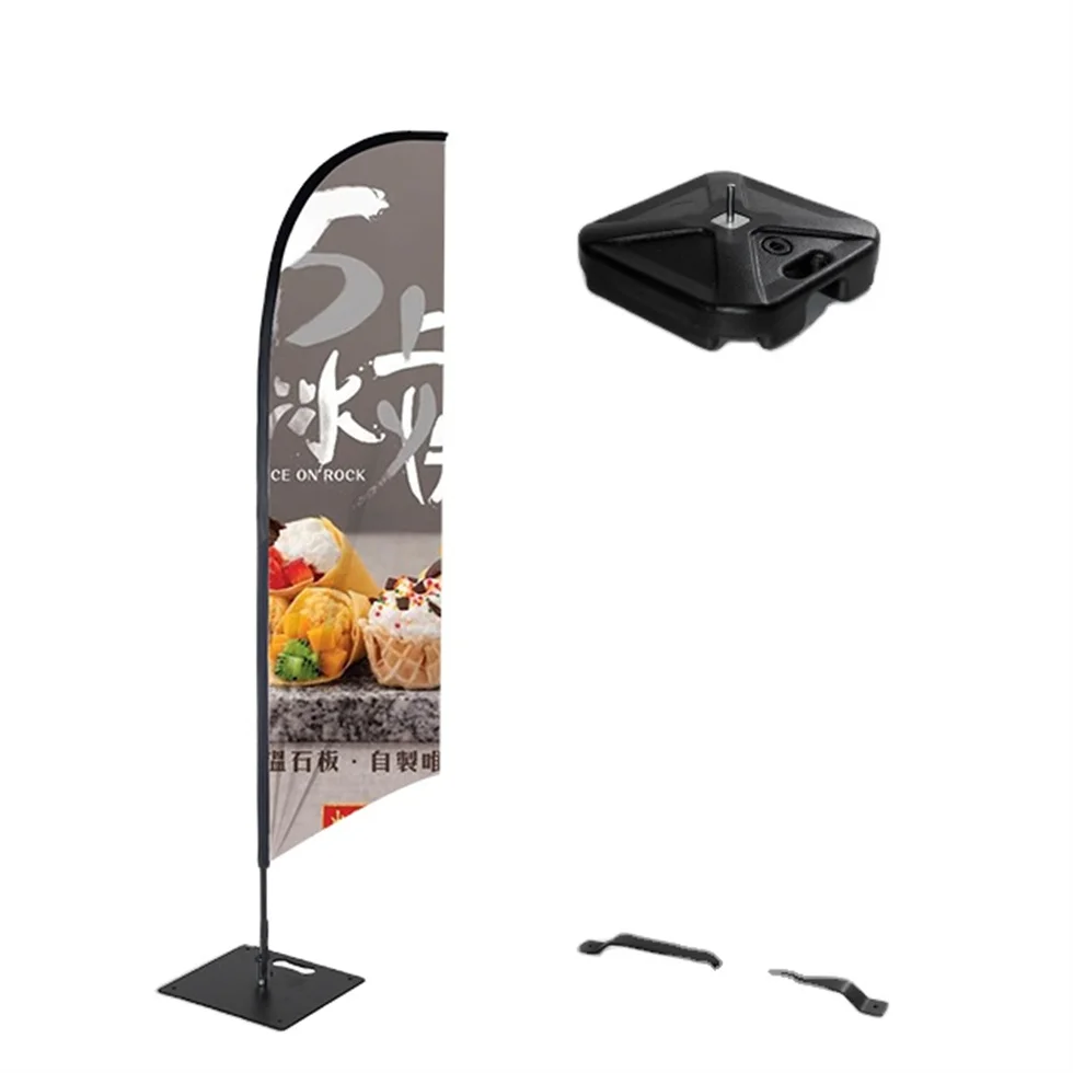 National Advertising Stand Flag With Pole Custom Logo Printing Small Size Mini Car Window Teardrop Banner For Display