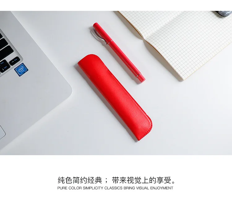 PU Leather Pen Case Single Pen Storage Bag Retro Gift Stationery Pen Case Protection Pouch