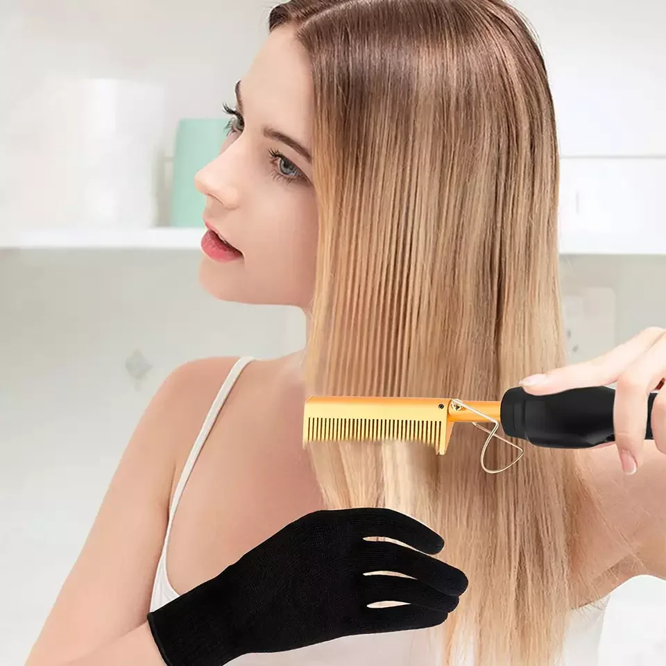 New Product Hair Curling Comb Hair Straightener Brush Pressing Electric Hot Comb Titanium Alloy Copper Comb