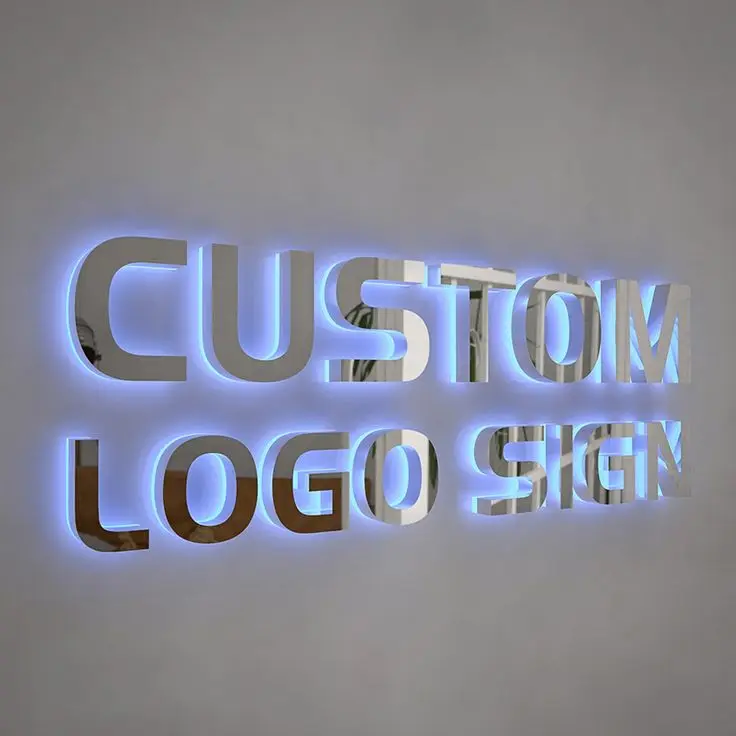 Led Backlit Signage Custom Led metal letters logo 3D led illuminated sign Sign led business signs Custom
