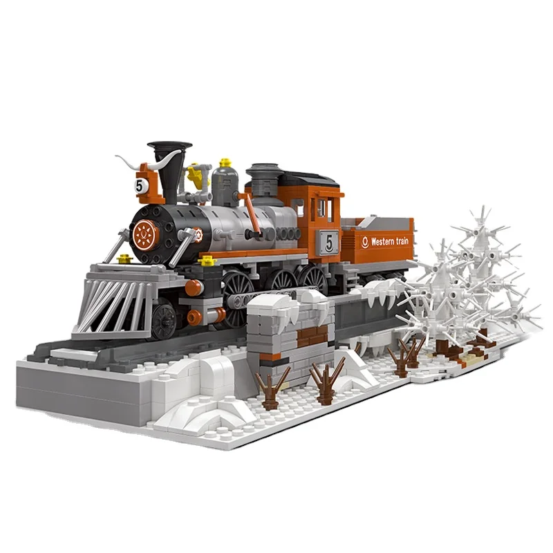 JieStar 59009 Moc Западный поезд идеи паровой локомотив железнодорожная дорога Экспресс кирпичная модель строительные блоки Детская игрушка