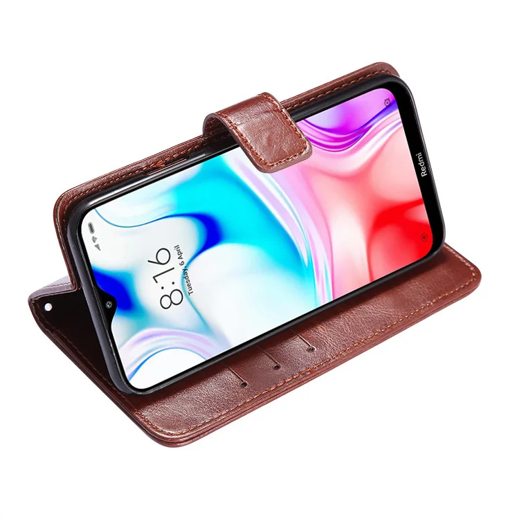 Retro Leather case for Redmi Note 8T  - Flip leather case for xiaomi Red mi Note 8 with high quality