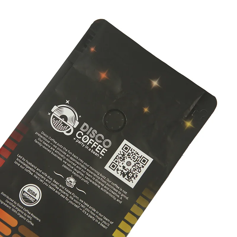 Coffee Bags With Valve Wholesale Hot Sale Classic Coffee Sachet Flat Bottom Bag With Zipper Valve Foil Food Grade Coffee Bags