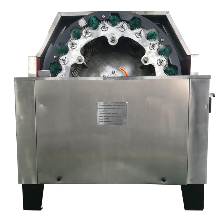 Semi automatic label removing washing machine for glass bottle