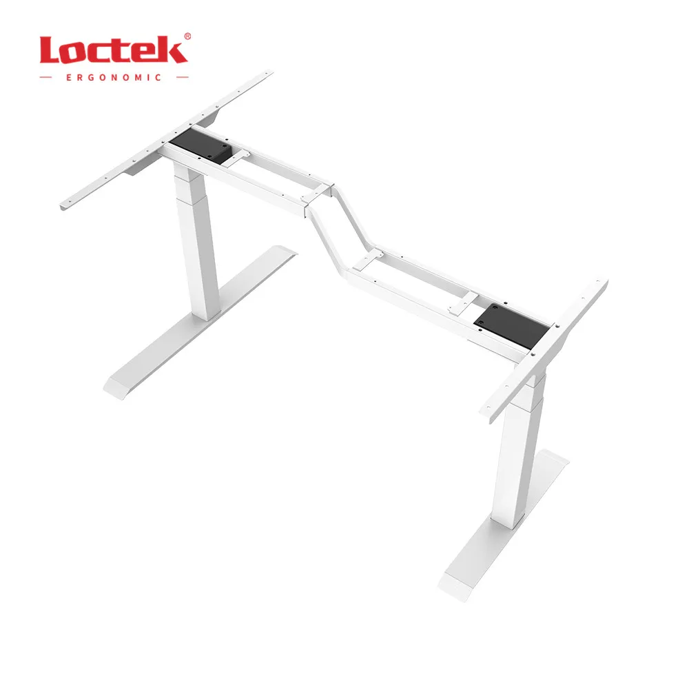 Loctek современный в форме буквы L 3-ступенчатый двойного двигателя уголок с электрической регулировкой высоты на подставке для офисного стода ET223ZL