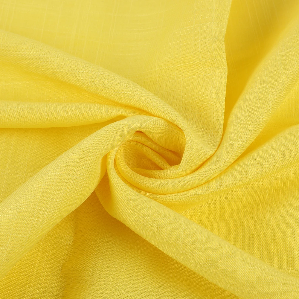 Горячая обеспечивают 115gsm простые яркие цвета светло-желтый 80% вискоза 20% и льняной ткани