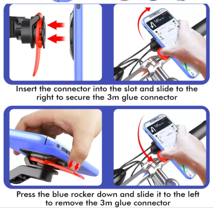 Good Price Mountain Bike Phone Holder Racing Bicycle Phone Stand Quick Lock Cellphone Mount With Strong Paste Adapter