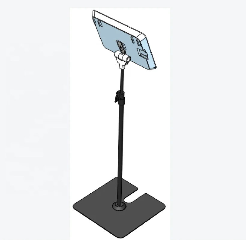 POP for Supermarket Telescopic Pole metal Table Stand Support with adjustable height for larger electronic price tag display