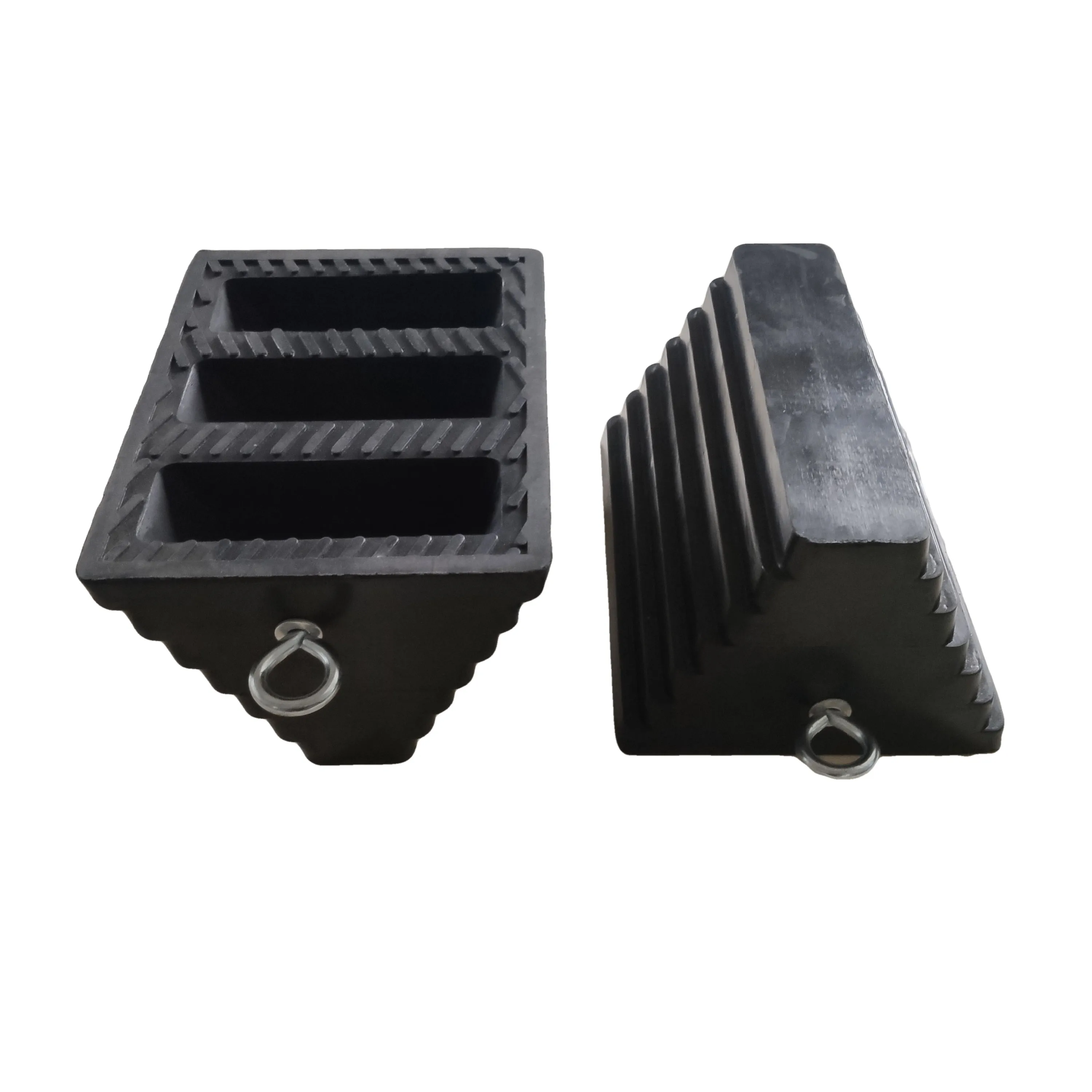 Solid Rubber Heavy Duty Wheel Chock with Eyebolt