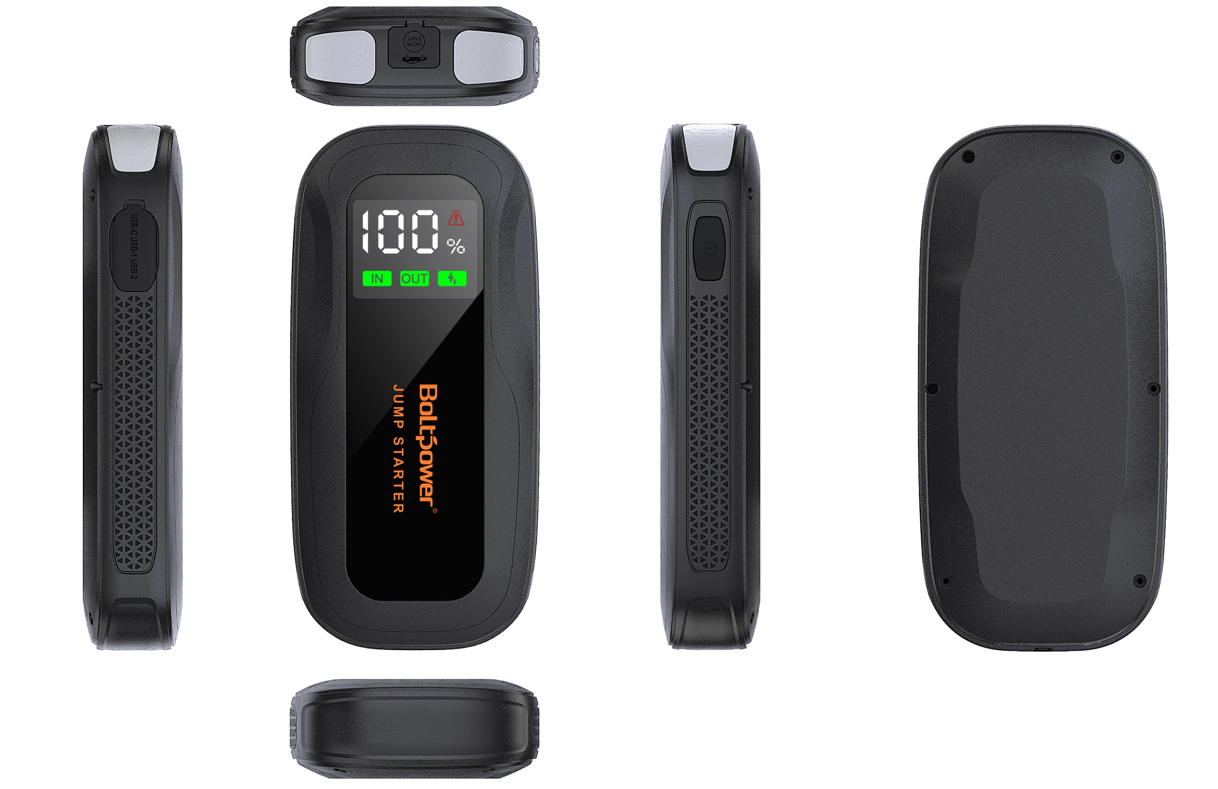 Custom 12V 12000mAh  1500A Large LCD Screen Power Bank Car Jump Starter Battery Booster