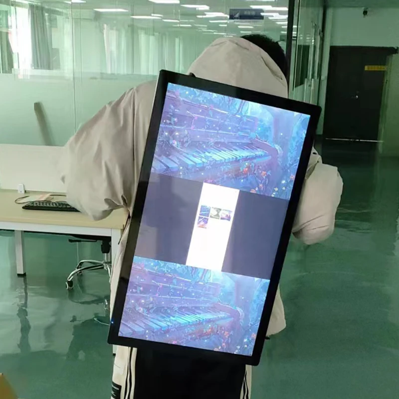 27 Inches Electronic LCD Walking Portable Backpack for Advertising TV Display Screens Digital Signage and Displays