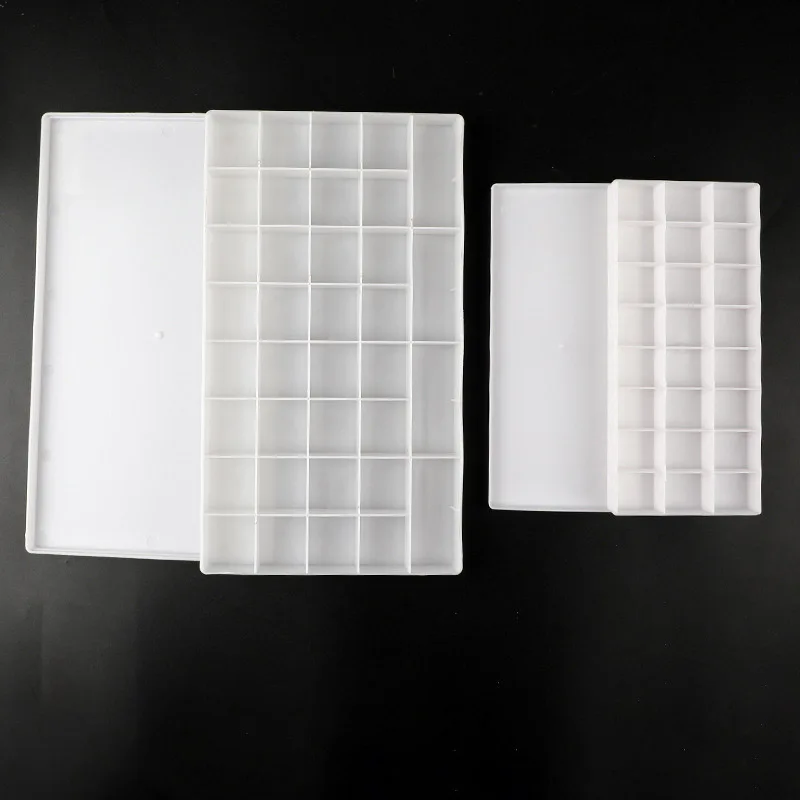 Hot selling square plastic painting palette with lid
