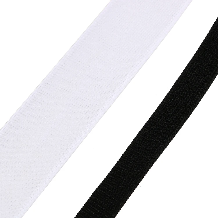 Factory custom black and white hook and loop tape of various sizes and  thin self adhesive  Velcroes