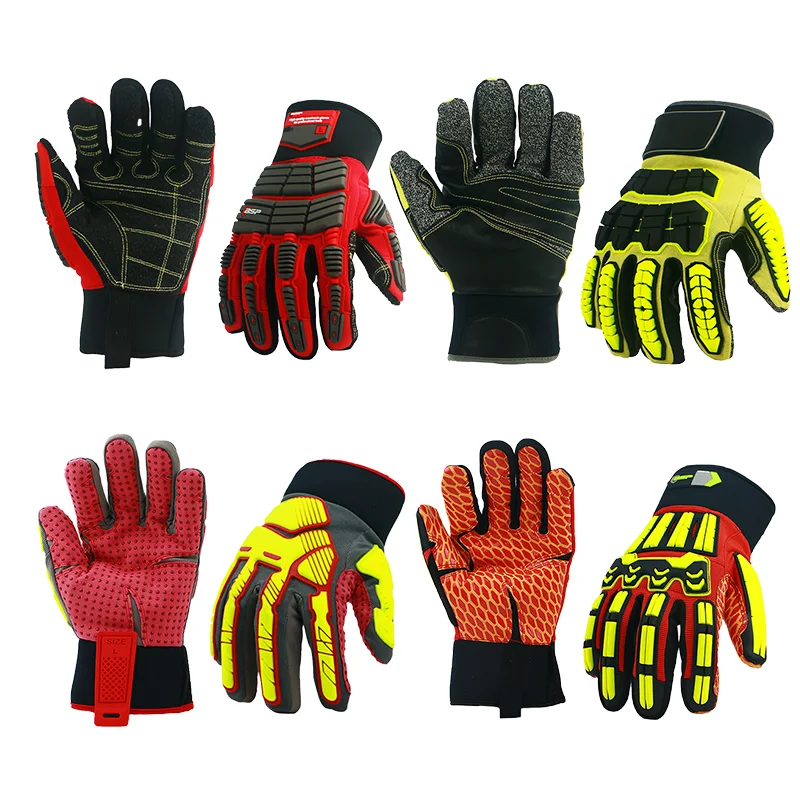 BSP high anti impact gloves oilfield working cotton palm waterproof work safety oil and gas impact gloves