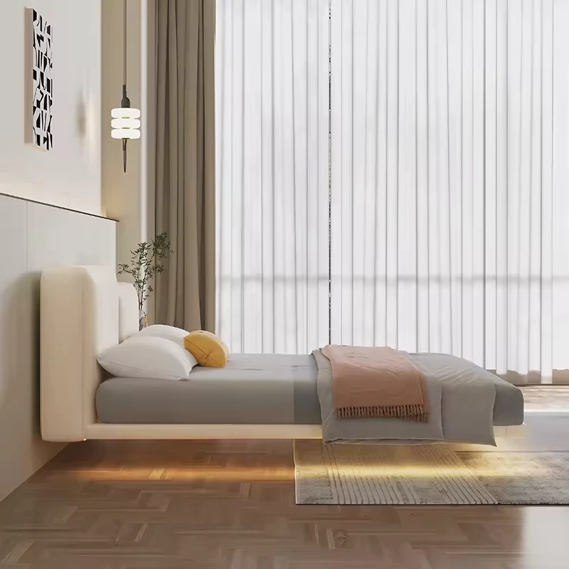 Floating Loft  King Size Bed Up-holstered Beds Velvet Fabric Comfortable Upholstered Modern Folding  Sofa Bed