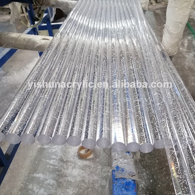 Yishun manufacture new decorative silver color pmma material plastic perspex acrylic rod/stick