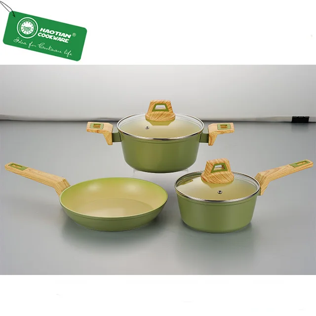 3 шт., кухонные кастрюли и сковородки с антипригарным покрытием