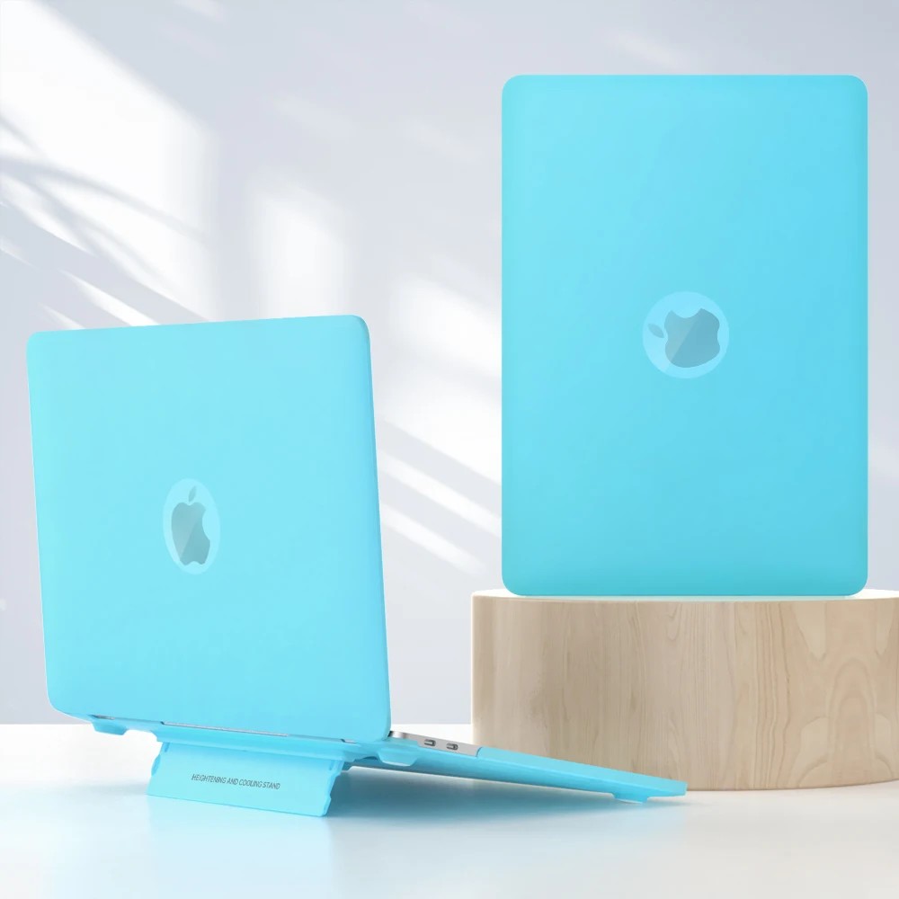 Прозрачный Матовый Жесткий Чехол для ноутбука Macbook 14 2 Pro 2022/2023 Новый 13 3 Air с держателем настольная подставка
