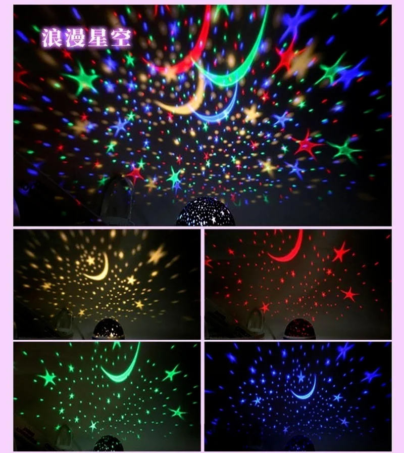 Star Projector Lamp Children Bedroom LED Night Light Baby Lamp Decor Rotating Starry Nursery Moon Galaxy Smart Projector Light