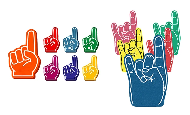 custom logo foam finger rock on