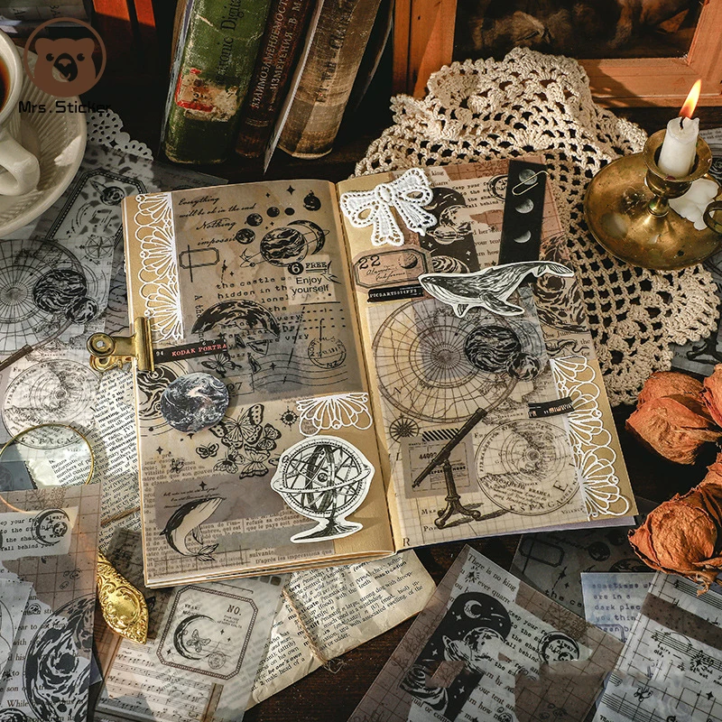 20sheets Ephemera Retro Scrapbook Paper Supplies Vintage Journaling Material Paper DIY Decorative Craft,Wrapping,Travel Notebook