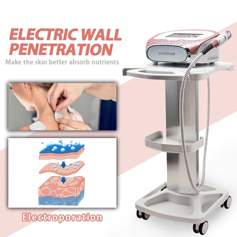 Portable Cool Ice hammer Face Lifting Heat Device Electroporation Cryo Facial Skin D-cool Machine Skin Cooling Freezing Machine