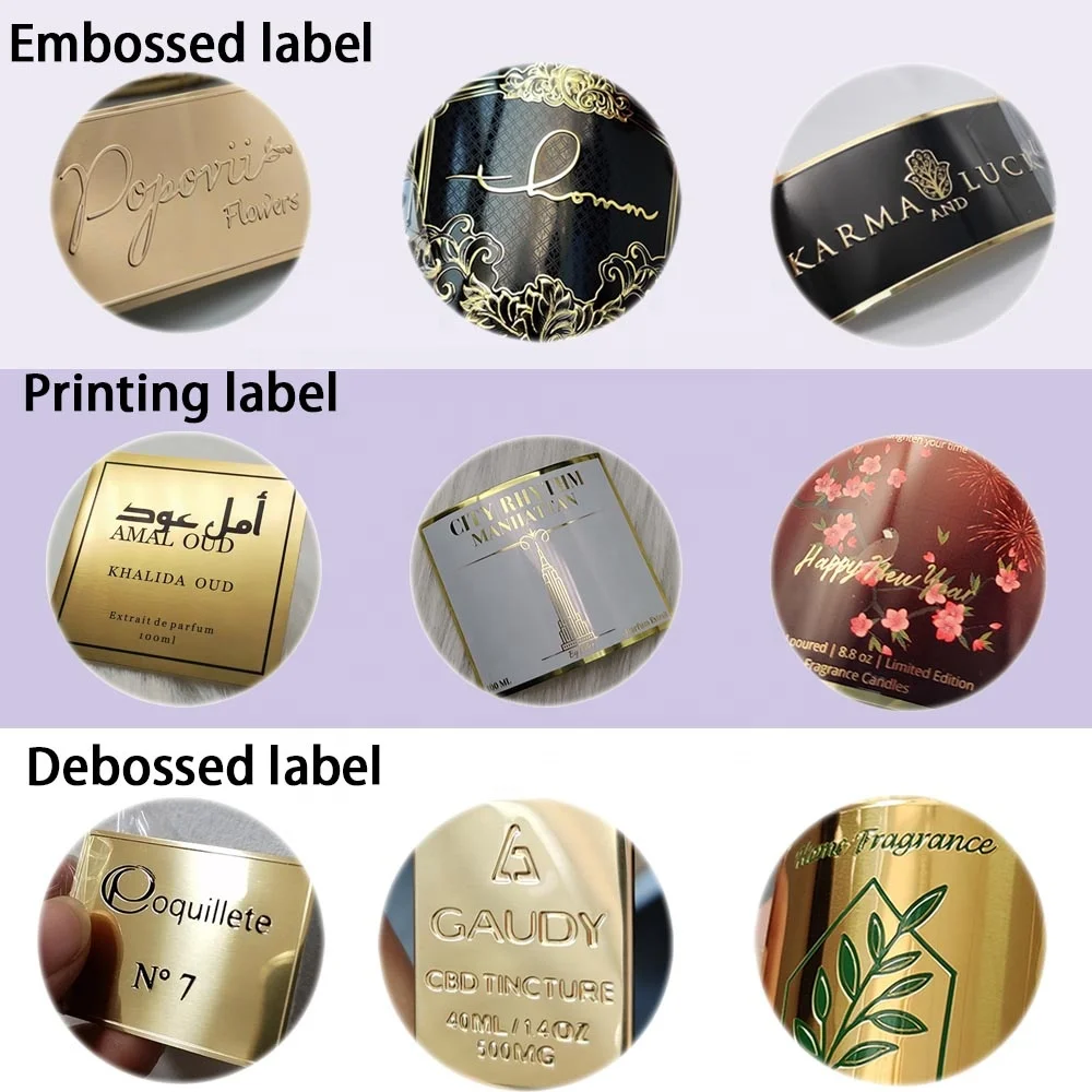 Custom Stickers Aluminum Sticker Embossed Label Sheets Thin 3d Metal Sticker Gold Foil Roll Wholesale Metal Logo for Business