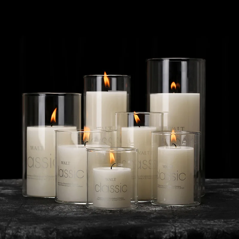 Multi-Size Large Tall Cylinder Clear Wedding Glass Candle Holder