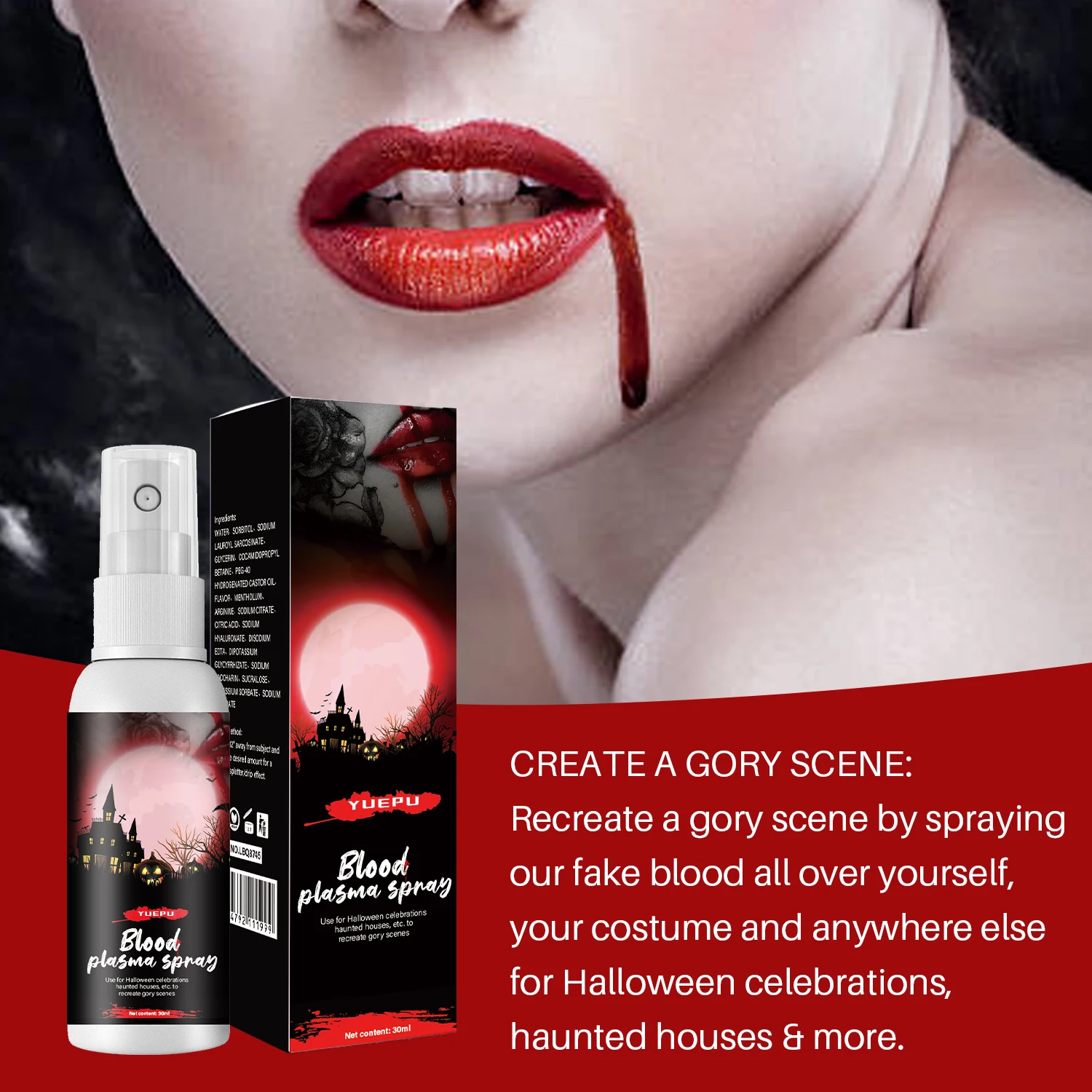 Special Product  Makeup Art Movie Spray Blood Splatter Theatrical Liquid  Artificial Blood Spray For Halloween