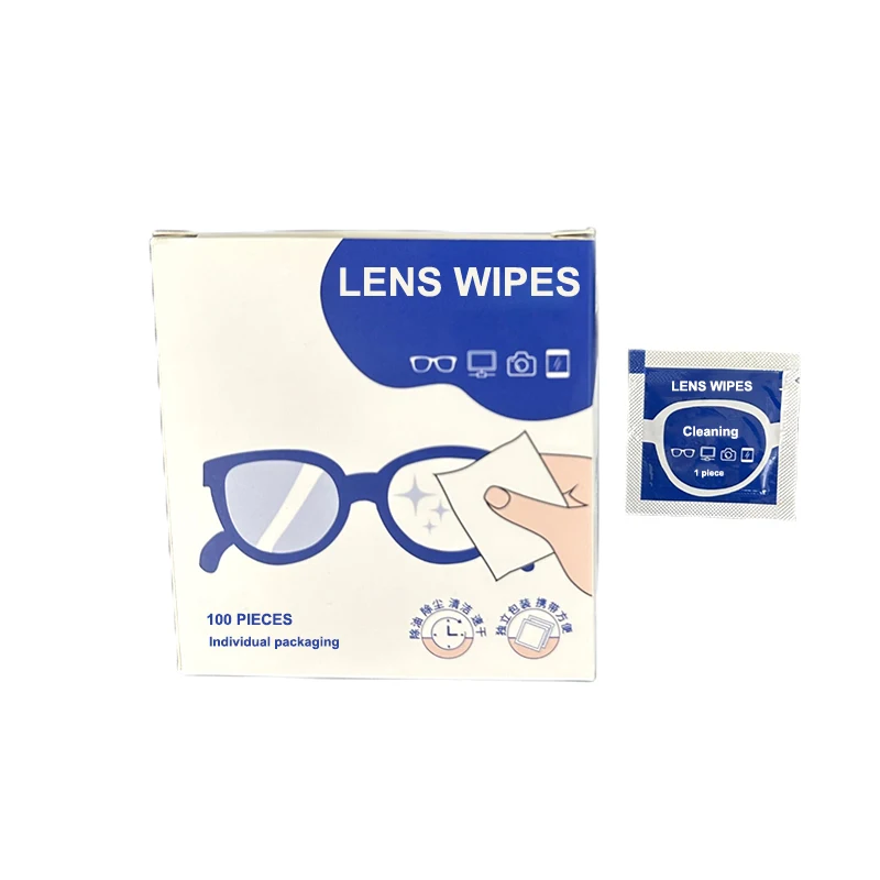 Custom Optical Glasses Cleaner Wipes Pre Moistened Spectacle Lens Cleaning Wipes for Eyeglasses