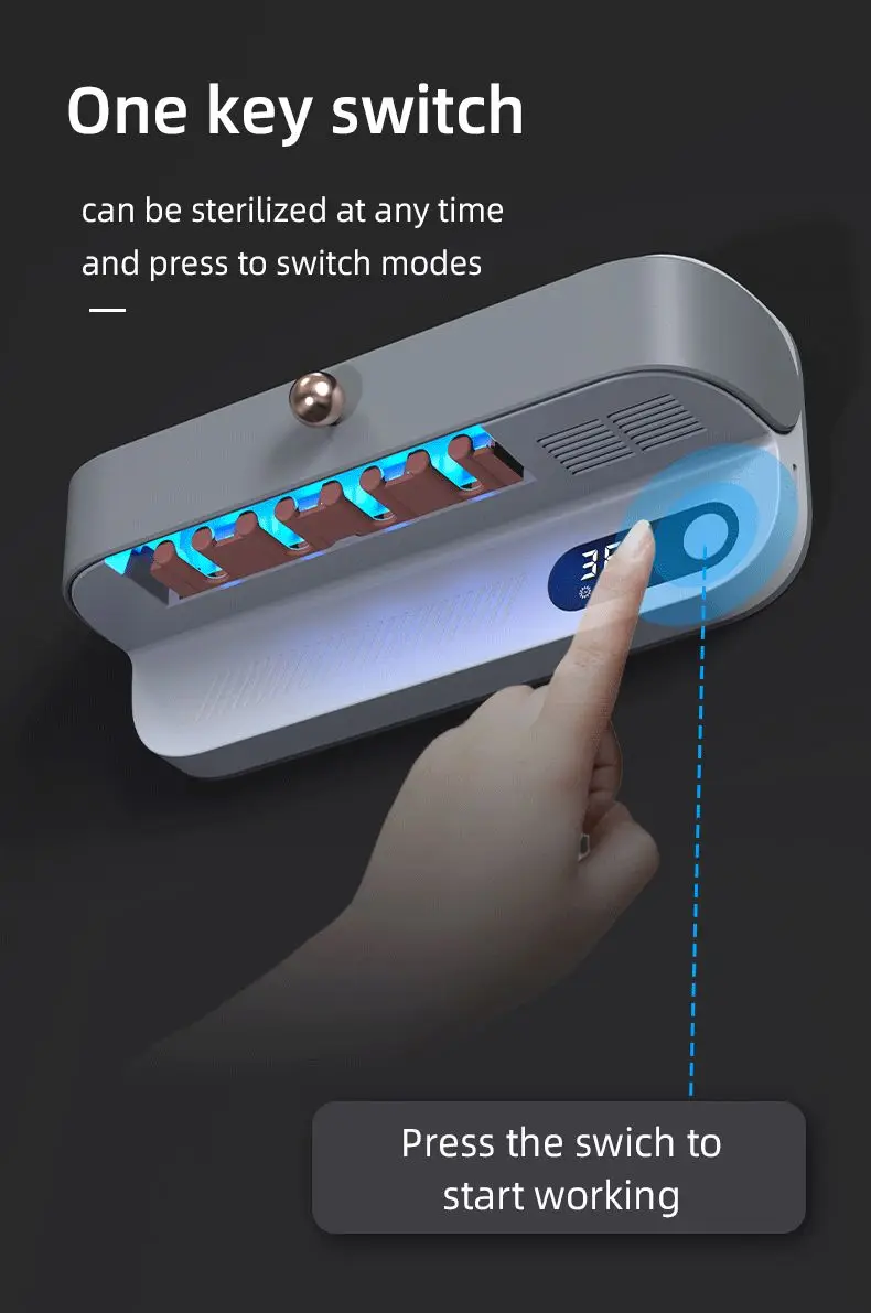 OEM 2021 Ansimi 4 in 1 UVC Light Toothbrush Sanitizer Holder Rechargeable Toothbrush Storage & Sterilizer Box