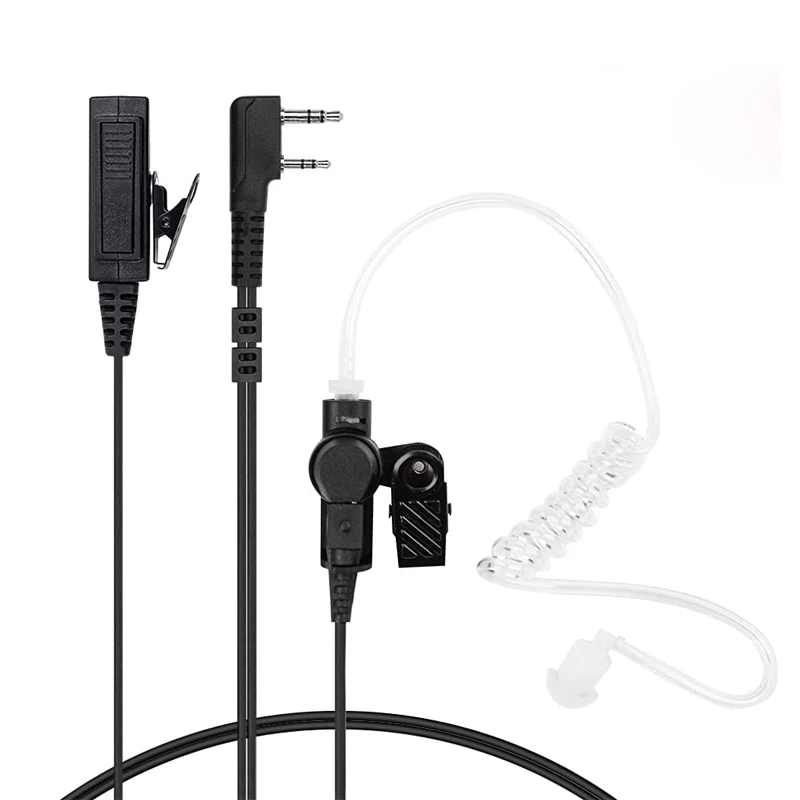 High-qualit2 Pin PTT MIC Headset Covert Acoustic Tube In-ear Earpiece For Kenwood TYT Baofeng UV-5R BF-888S CB Radio Accessories