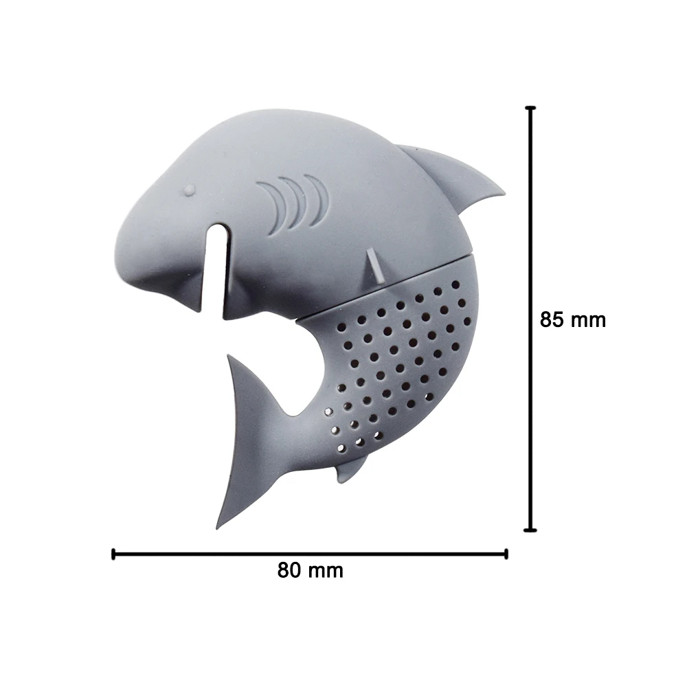 Reusable Shark Shaped BPA Free Silicone Tea Strainer Filter