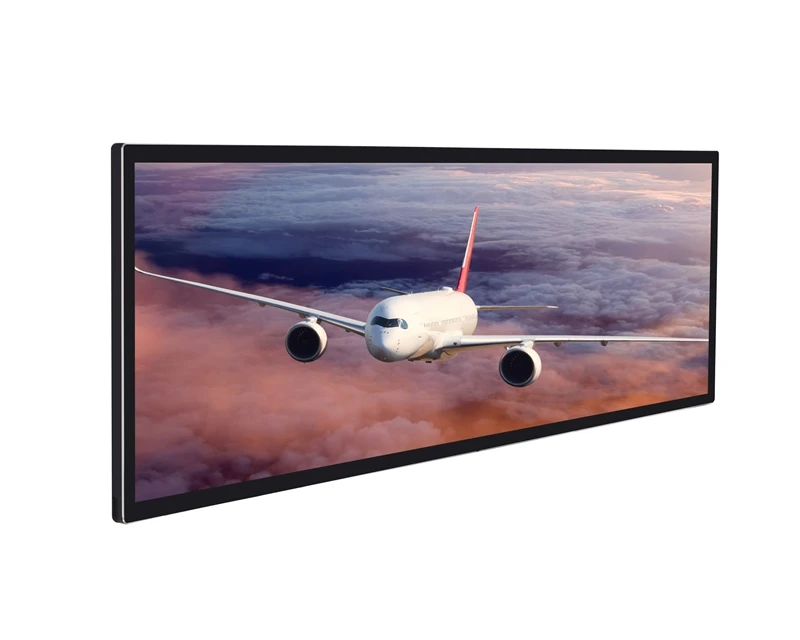 Ultra Wide Supermarket Banner LCD Bar Display Video Digital Signage 3840*1080 Monitor Stretched Bar LCD Advertising display